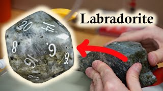 Cutting a Gleaming Labradorite D20 [upl. by Latonia]