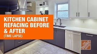 Kitchen Cabinet Refacing Before amp After  The Home Depot Canada [upl. by Aronos]