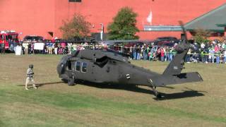 UH60M Black Hawk Helicopter Landing At Wayland Expo 10012011 [upl. by Cirdnek196]