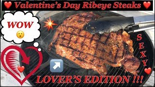 REVERSE SEAR STEAK ON WEBER KETTLE\HOW TO SEAR STEAK CAST IRON\VALENTINES DAY MEAL\BEST RIBEYE STEAK [upl. by Ariajaj]