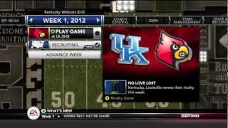 NCAA 13 Kentucky Wildcats Dynasty  EP2 Week 1  Louisville [upl. by Celina724]