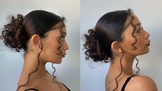 Formal Curly Hairstyle Clean Bun  Classy Natural Curls [upl. by Carrie]