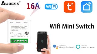 Aubess Wifi Mini Switch Smart Home DIY ModuleSmart Life APPAlexaGoogle HomeYandex [upl. by Frere]