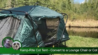 KampRite Tent Cot  Convert to a Lounge Chair or Cot [upl. by Trbor]