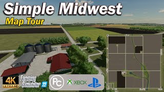 Simple Midwest  Map Tour  Farming Simulator 22 [upl. by Michon]