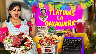 Mi Puesto de Tlayudas Oaxaqueñas 🥑🫘 Sencillas o con Carne 🥩  CONNY CHANGARROS [upl. by Ednarb]