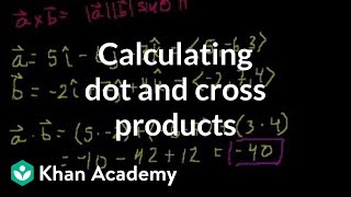 Calculating dot and cross products with unit vector notation  Physics  Khan Academy [upl. by Lauraine94]