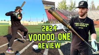 Hitting with the 2024 DEMARINI VOODOO ONE  BBCOR Baseball Bat Review [upl. by Yrotciv]