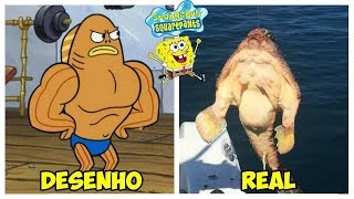 7 PERSONAGENS DE BOB ESPONJA NA VIDA REAL [upl. by Elleinaj]