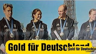 Deutsche TriathlonMixed Staffel holt gold in Paris olympische sommerspiele 2024 [upl. by Analah197]