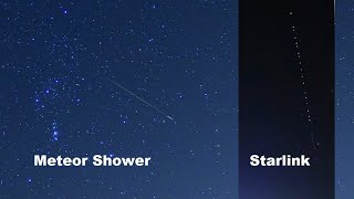 Orionids meteor shower 2020 amp Starlink satellites train  October 22 2020 [upl. by Roach]