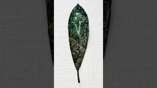 “Through Rhododendron”  Painted on a preserved rhododendron leaf 🌸 natureart leafpainting art [upl. by Mack]