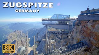 Zugspitze  Germanys Highest Mountain  With beautiful Views Of The Surrounding Alps in 8K [upl. by Amii]