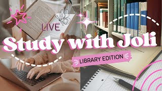 LIVE 5 Hour Study With Me in Library  14082024  ☔ ASMR  Pomodoro 5010min Timer [upl. by Oine989]