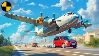 Plane Emergency Landing on Highway and other Accidents 😱 BeamNGDrive [upl. by Bromley]