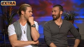 The Avengers Interviews Chris Hemsworth and Chris Evans [upl. by Ashwin]