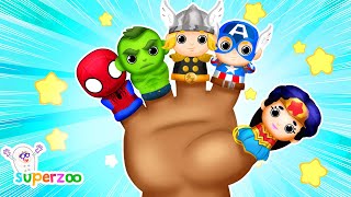 ¡NUEVO 🦸🏻‍♀️💪🏻 Canta Finger Family con el equipo Superzoo  Versión Superhéroes [upl. by Biagio]