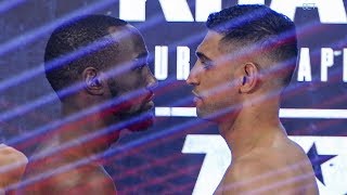 Terence Crawford vs Amir Khan FINAL FACE OFF at Weigh In  Top Rank Boxing [upl. by Barn781]