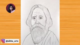 HOW TO DRAW RABINDRANATH TAGORE [upl. by Nottage]