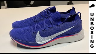 Nike ZOOM VAPORFLY 4 FLYKNIT Deep Royal BlueRed [upl. by Earla]