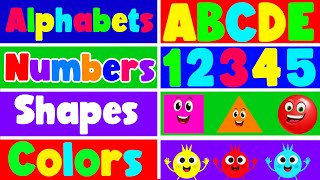 Preschool Learning Videos for 3 Year Olds  Best Learn ABC 123 Colors amp Shapes  3 Years Learning [upl. by Ylerebmik132]