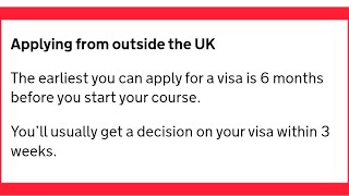 Earliest Date you can Apply amp Travel to UK on Student Visa [upl. by Lustig]