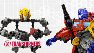 Transformers ConstructBots  Optimus Prime Helps Complete Bumblebee  Transformers Official [upl. by Ahsieit]