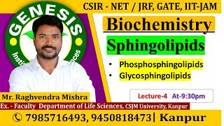 Sphingolipids  Lipids  Biochemistry  Lecture4  New online quotBatchquot for CSIR NETJRF  IITJAM [upl. by Sauers]