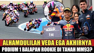 VEDA EGA PRATAMA SUSKES FINISH PODIUM PERTAMA DI TANAH KELAHIRAN MARC MARQUEZ  LUARBIASA [upl. by Langdon216]