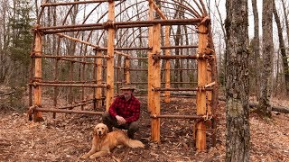 Building a Native American Longhouse with Hand Tools  The Best Natural Bushcraft Shelter [upl. by Orsay]