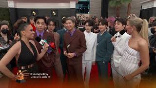 BTS Red Carpet Interview  2022 GRAMMYs [upl. by Anauj]