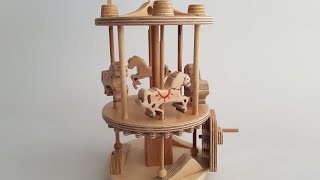 Wooden Carousel DIY pdf plans  Funfair Carousel Toy [upl. by Eelnayr]