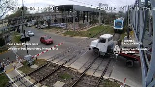 Seis heridos al chocar un tren con un camión en Quilmes [upl. by Argus]