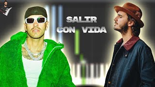 Morat Feid  Salir Con Vida  Instrumental Piano Tutorial  Partitura  Karaoke  MIDI [upl. by Jessabell415]