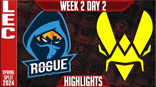 RGE vs VIT Highlights  LEC Spring 2024 W2D2  Rogue vs Team Vitality [upl. by Iney]