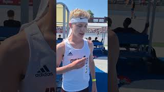 Emerson Vokes from Grundy Center HS 4th Place Boys 3200 State Track and Field  KCNZ [upl. by Ardnossak]