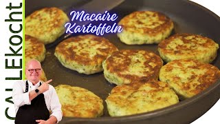 Knusprige Kartoffeltaler mit Speck und Zwiebel selber machen Rezept [upl. by Aleekat]