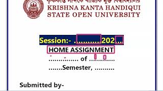 HOW TO DOWNLOAD KKHSOU ASSIGNMENT FRONT PAGE  KKHSOU ASSIGNMENT FRONT PAGE  Front Page [upl. by Feledy]