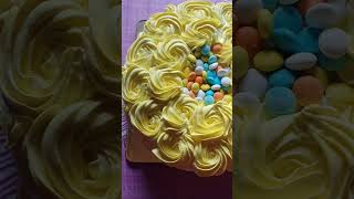 Pineapple sponge cake 🎂 birthdaycake shortsfeed minivlog cakebaking [upl. by Swagerty789]