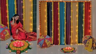 Simple amp Easy ganpati decoration ideas at home festival  wedding decoration ideas for home [upl. by Loats378]