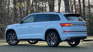 Skoda NEW Kodiaq 2022 Sportline in 4K Moon White Metal 20 Inch Vega Walk around amp detail inside [upl. by Hyacinthia138]