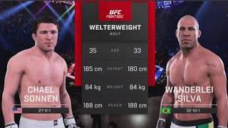 UFC 5 Chael Sonnen Vs Wanderlei Silva  Amazing UFC Welterweight Fight English Commentary PS5 [upl. by Annadiane]