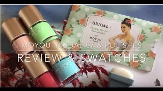 MoYou Bridal 07 stamping plate amp polishes  Review amp Swatches [upl. by Atilam]