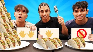 NO HANDS vs ONE HAND vs TWO HANDS FOOD CHALLENGE [upl. by Charo523]