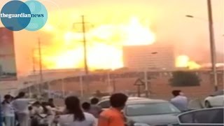 Huge explosion at Chinese petrochemical plant caught on camera [upl. by Nylegna726]