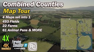 Combined Counties  Map Tour  Farming Simulator 22 [upl. by Laban182]