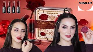 مكياج عيدالحب مع SHEGLAM ROSE EMBER COLLECTION ❤️💄 [upl. by Tavi92]