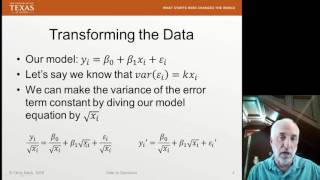 Lecture26 Data2Decision Correcting for Heteroscedasticity [upl. by Eiramaliehs]