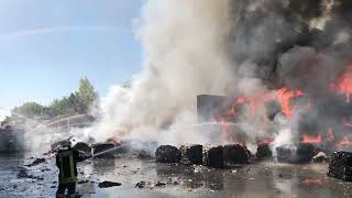 Feuerwehr Schkeuditz  Großbrand am 30072018 Gewerbebetrieb Delitzsch [upl. by Ayila110]