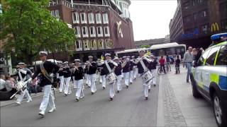 Royal Swedish Navy Cadet Band  parade through Västerås Sweden at quotmusikRumquot festival 2013 [upl. by Lunna]